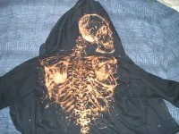 Work-in-progress photo of the Bleach Bones hoodie