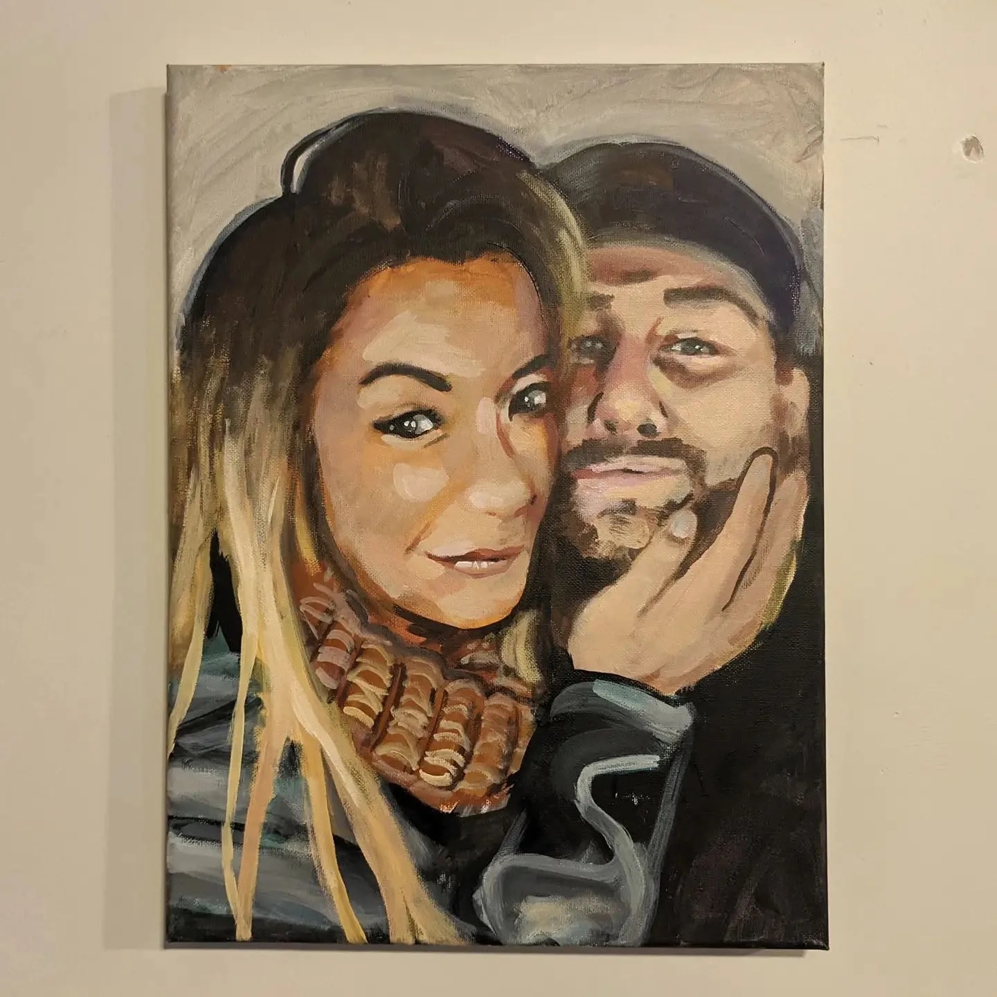 Finished commissioned couples portrait painting