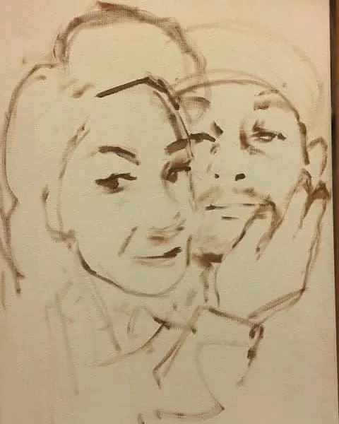 Underdrawing for Couples Portrait, 2021