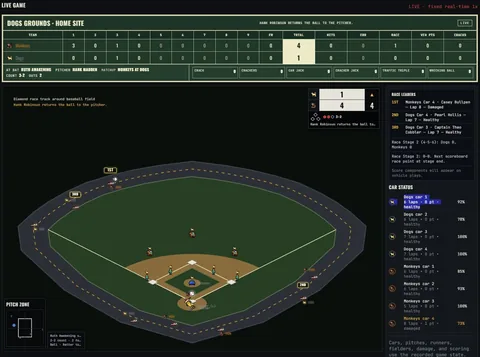 Crackerjacks live browser simulation view