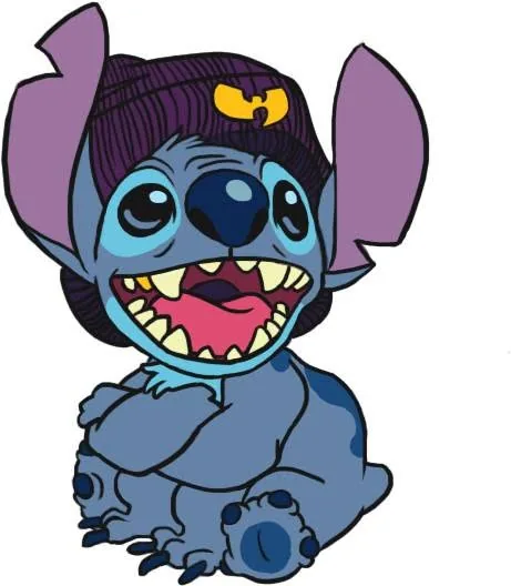 Stitch wearing a Wu-Tang beanie