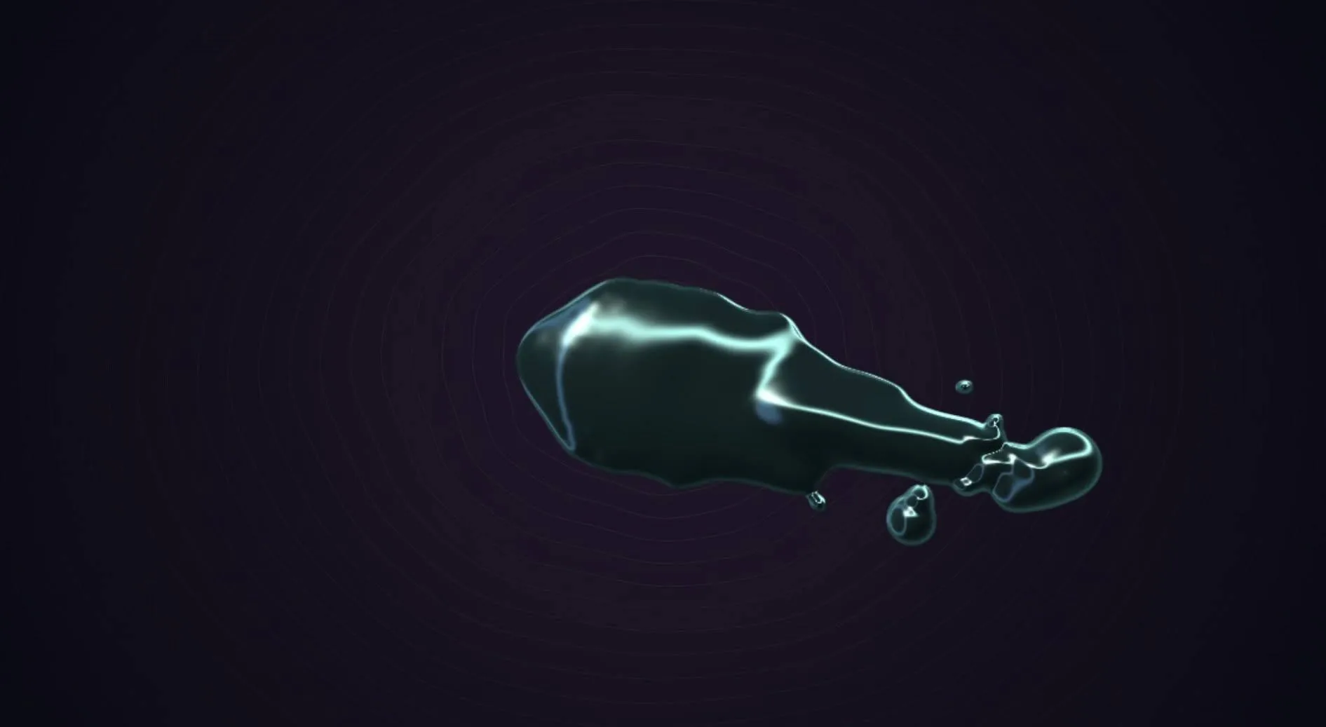 FERAL liquid-metal organism extending into smaller bodies