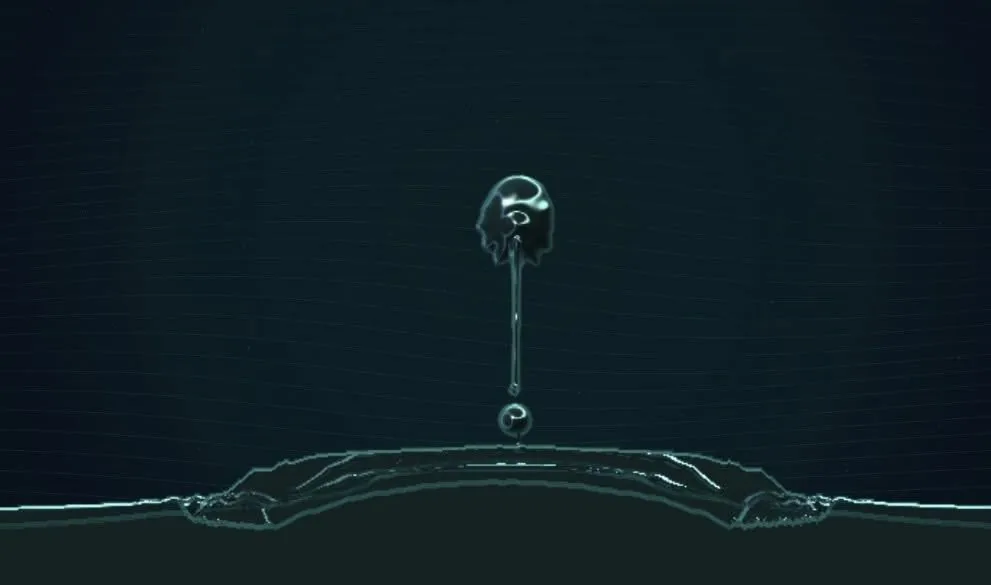 FERAL organism stretching toward a circular ferrofluid surface