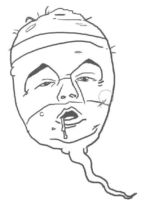 Rough pencil sketch for the beet character