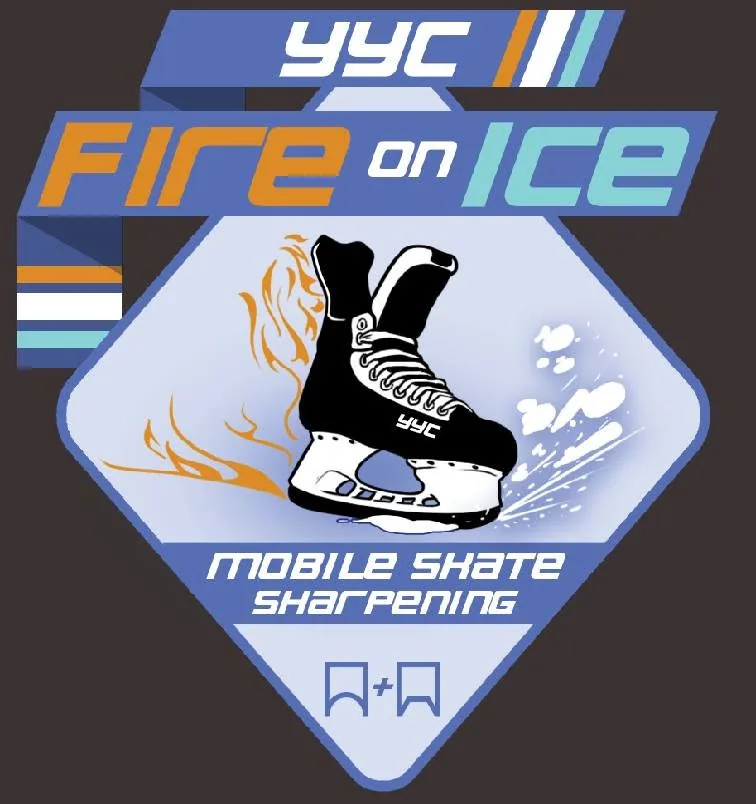 Blue and orange color variant of the Fire on Ice logo