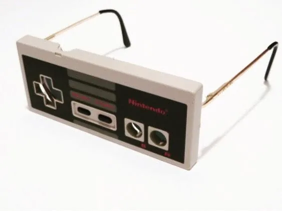 Representative work from the controller sunglasses series: NES controller sunglasses