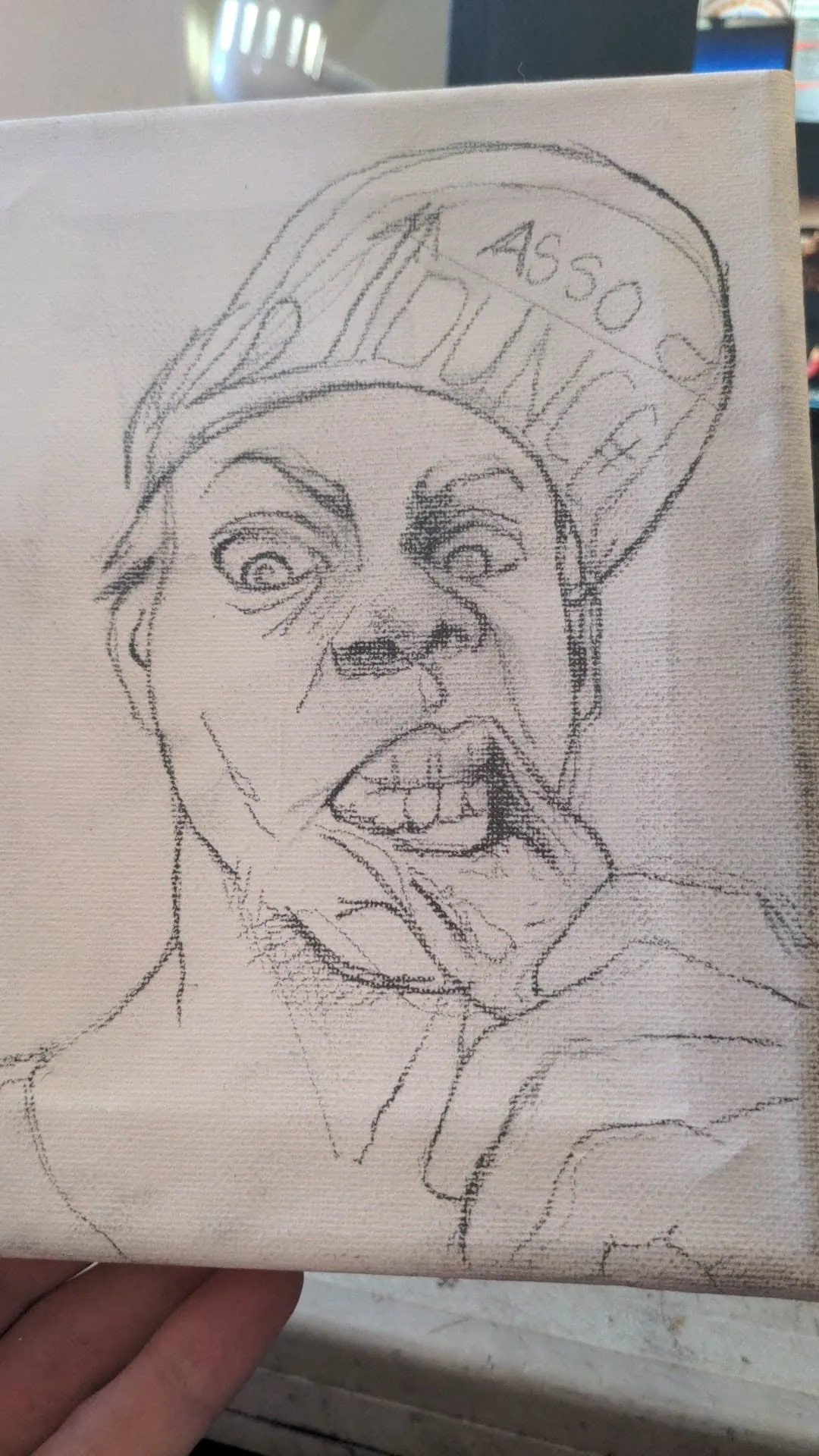 Charcoal underdrawing for Self Portrait 2024