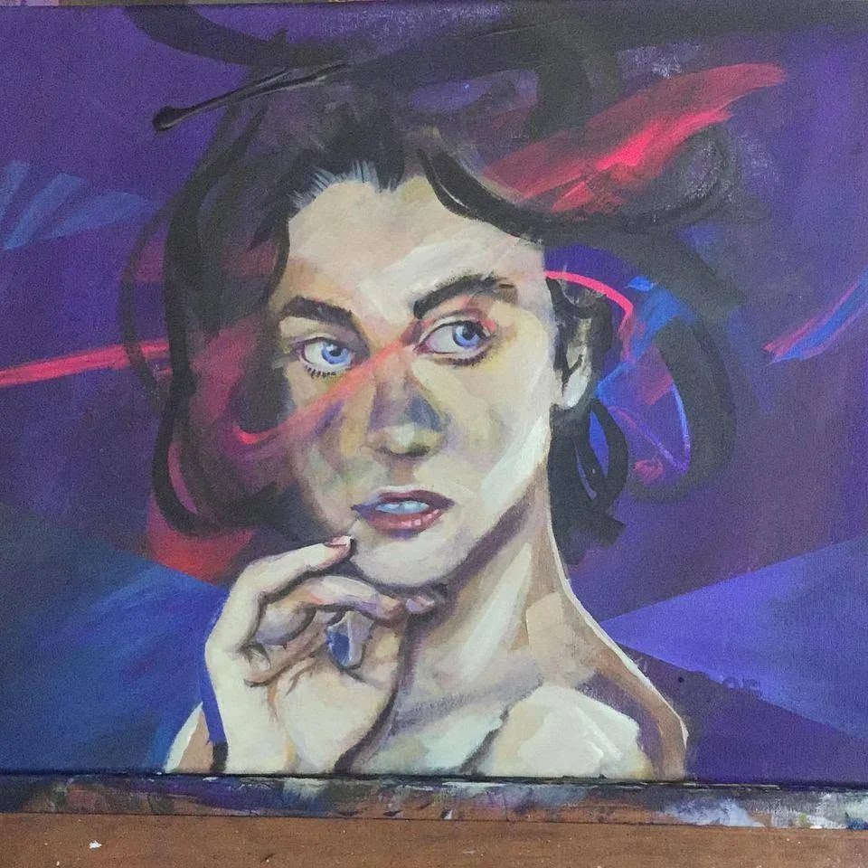 Portrait study with a hand resting under the chin