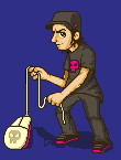 Derek in Pixels, pixel art by Derek Boe