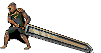 Huge Sworded Soldier - Walk Cycle, pixel art by Derek Boe