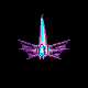 Organic winged fightership straft, pixel art by Derek Boe