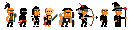 Random characters, pixel art by Derek Boe