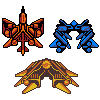 Shmup Ships, pixel art by Derek Boe