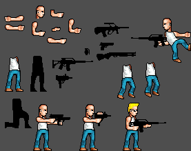 Shootem up, pixel art by Derek Boe