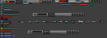 Sinister Corridors GUI, pixel art by Derek Boe