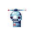 Skelecopter, pixel art by Derek Boe