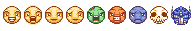 Smilies, pixel art by Derek Boe