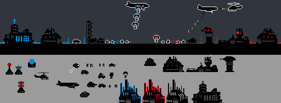 Tiny RTS, pixel art by Derek Boe