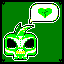 Zombie skull penguin feels un-loved, pixel art by Derek Boe