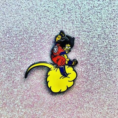 Goku Simp Saiyan enamel pin produced by Flower Chainz Collective
