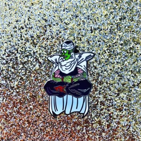 Piccolo Simp Saiyan enamel pin produced by Flower Chainz Collective